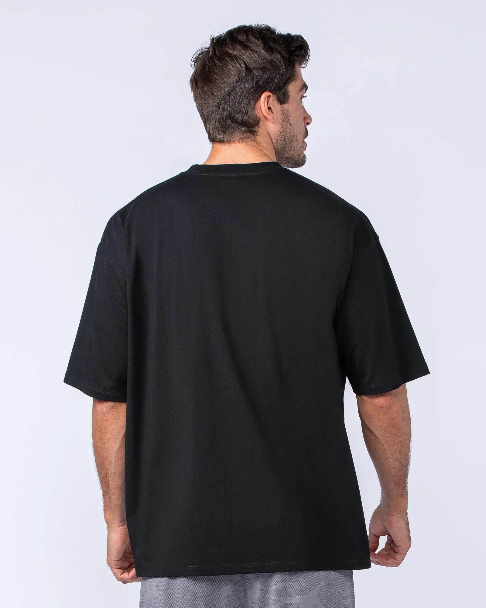 MN Varsity Oversized Tee - Black sold by Muscle Nation product image thumbnail 5
