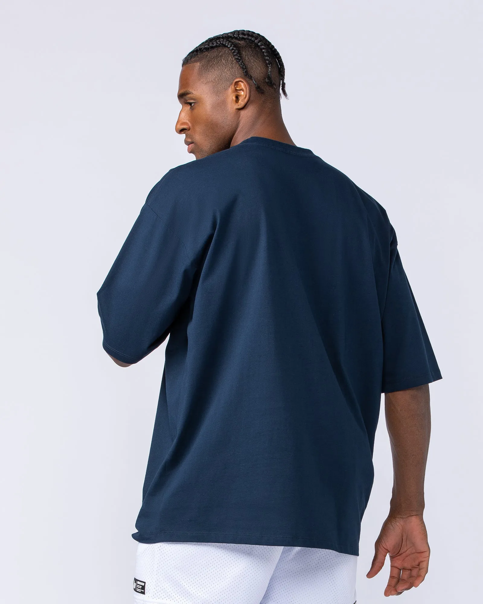 MN Varsity Oversized Tee - Navy sold by Muscle Nation product image thumbnail 2