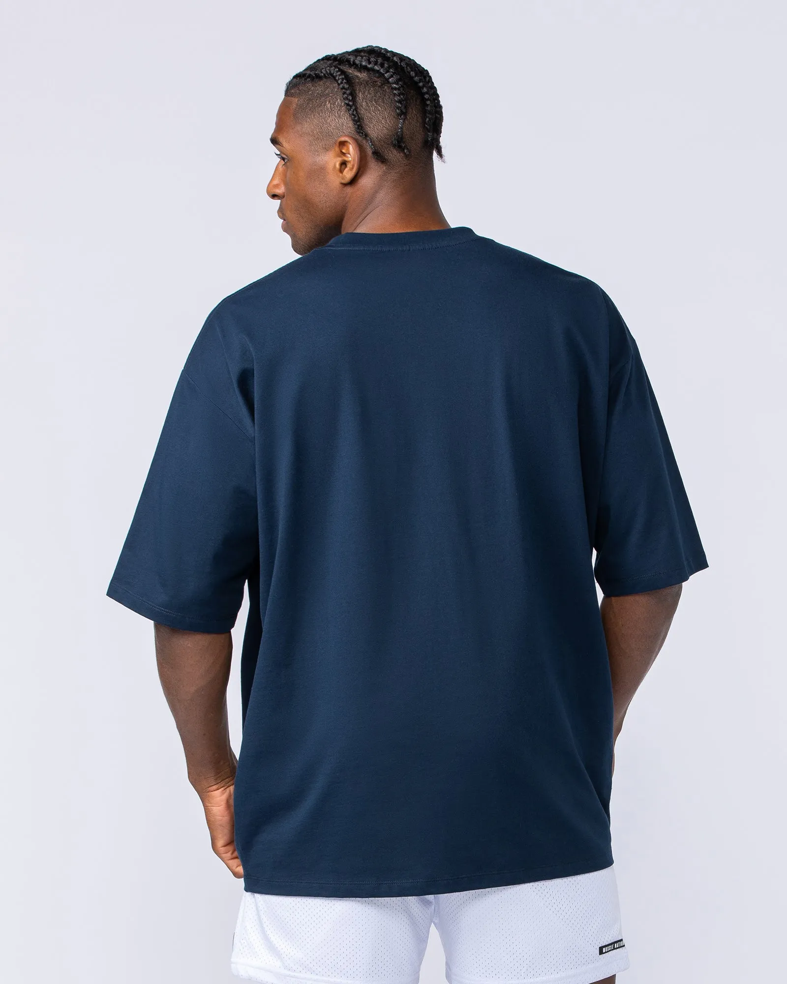 MN Varsity Oversized Tee - Navy sold by Muscle Nation product image thumbnail 4