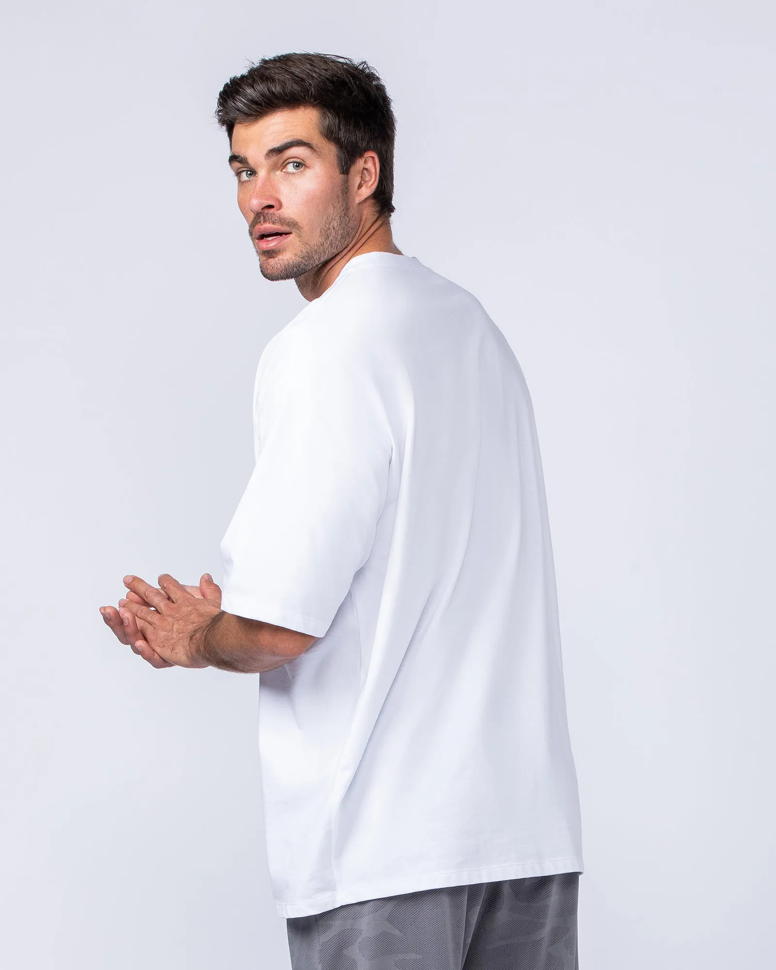 MN Varsity Oversized Tee - White sold by Muscle Nation product image thumbnail 3