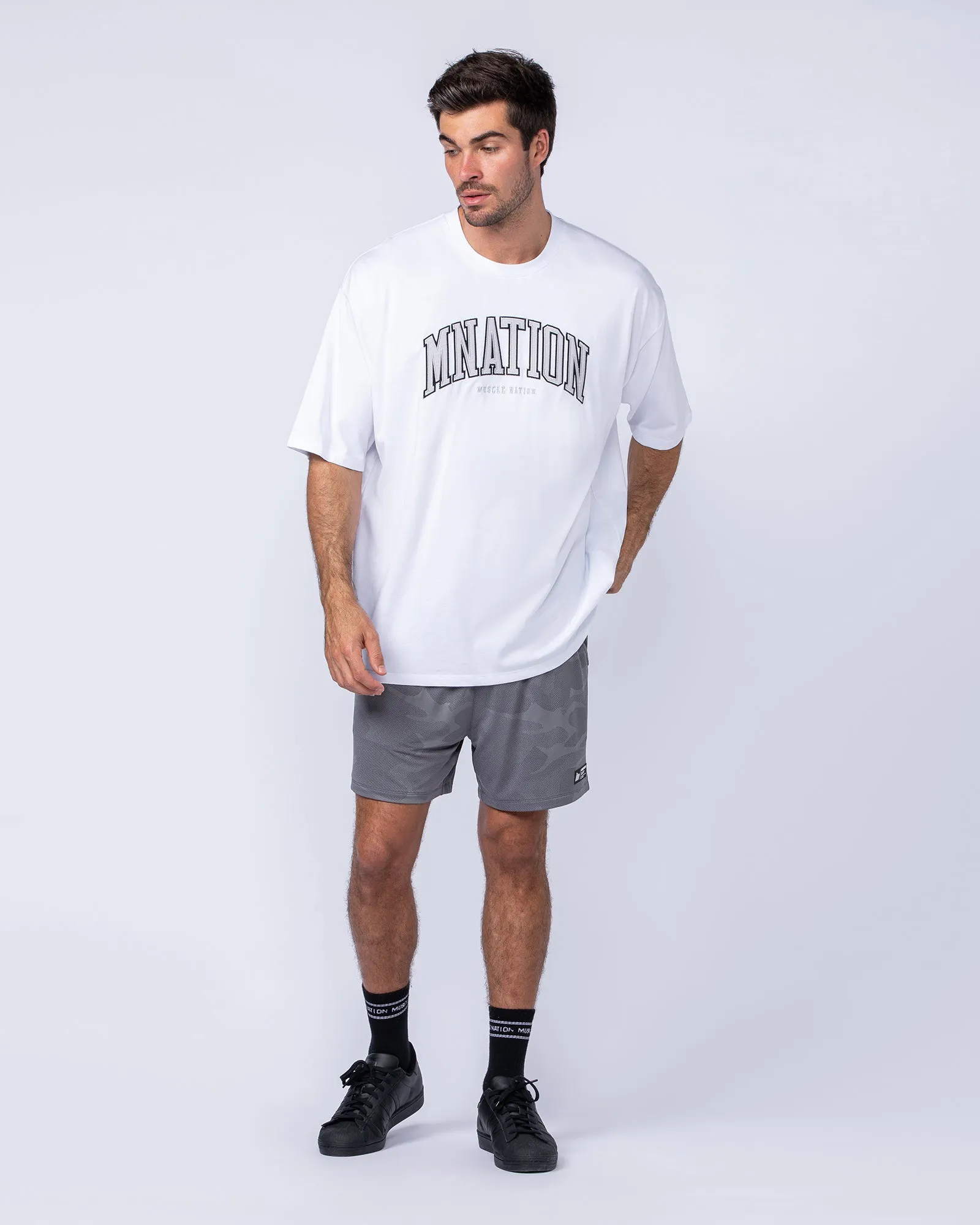 MN Varsity Oversized Tee - White sold by Muscle Nation product image thumbnail 5