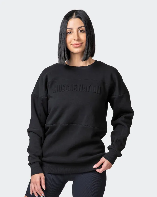 Womens Lounge Jumper - Black sold by Muscle Nation