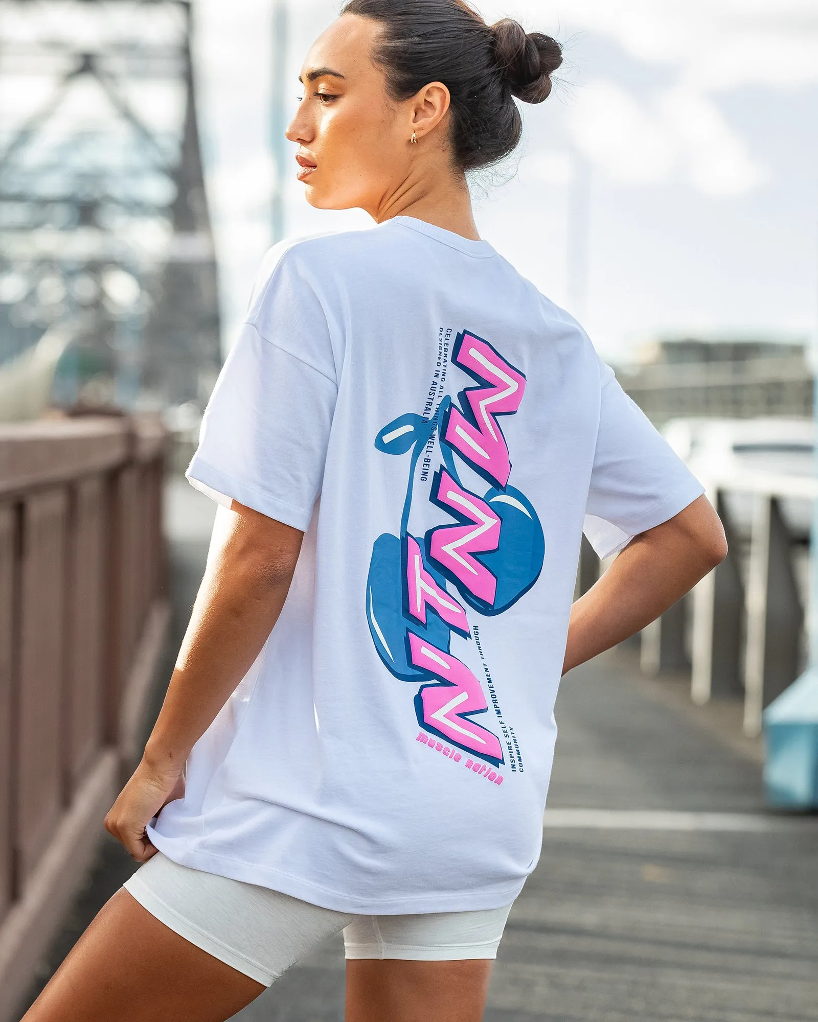 Cherry Oversized Tee - White sold by Muscle Nation