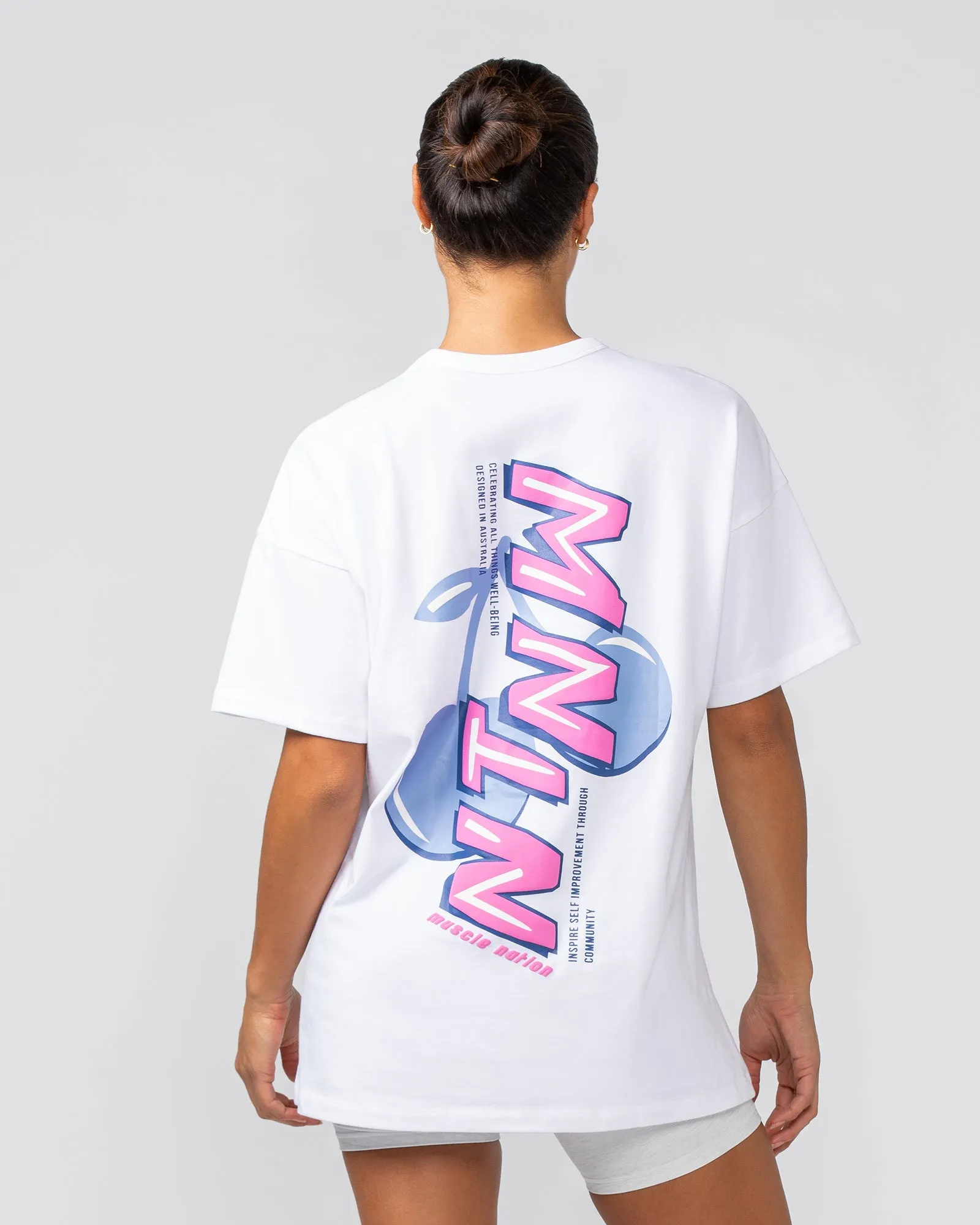 Cherry Oversized Tee - White sold by Muscle Nation product image thumbnail 5