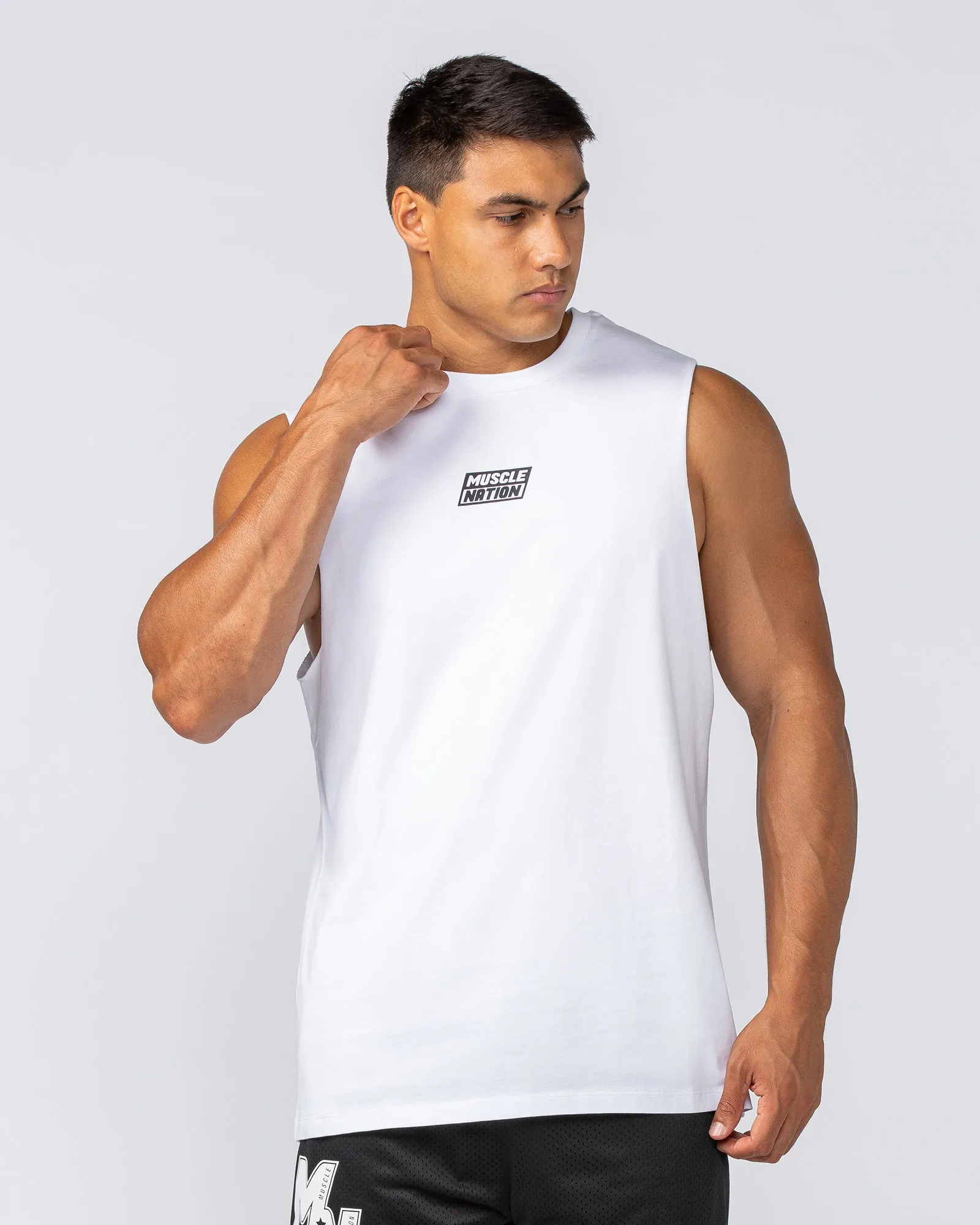 Throwback Training Tank - White sold by Muscle Nation