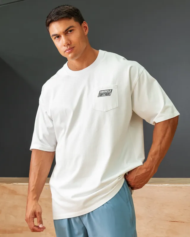 Oversized Pocket Pump Cover - White sold by Muscle Nation