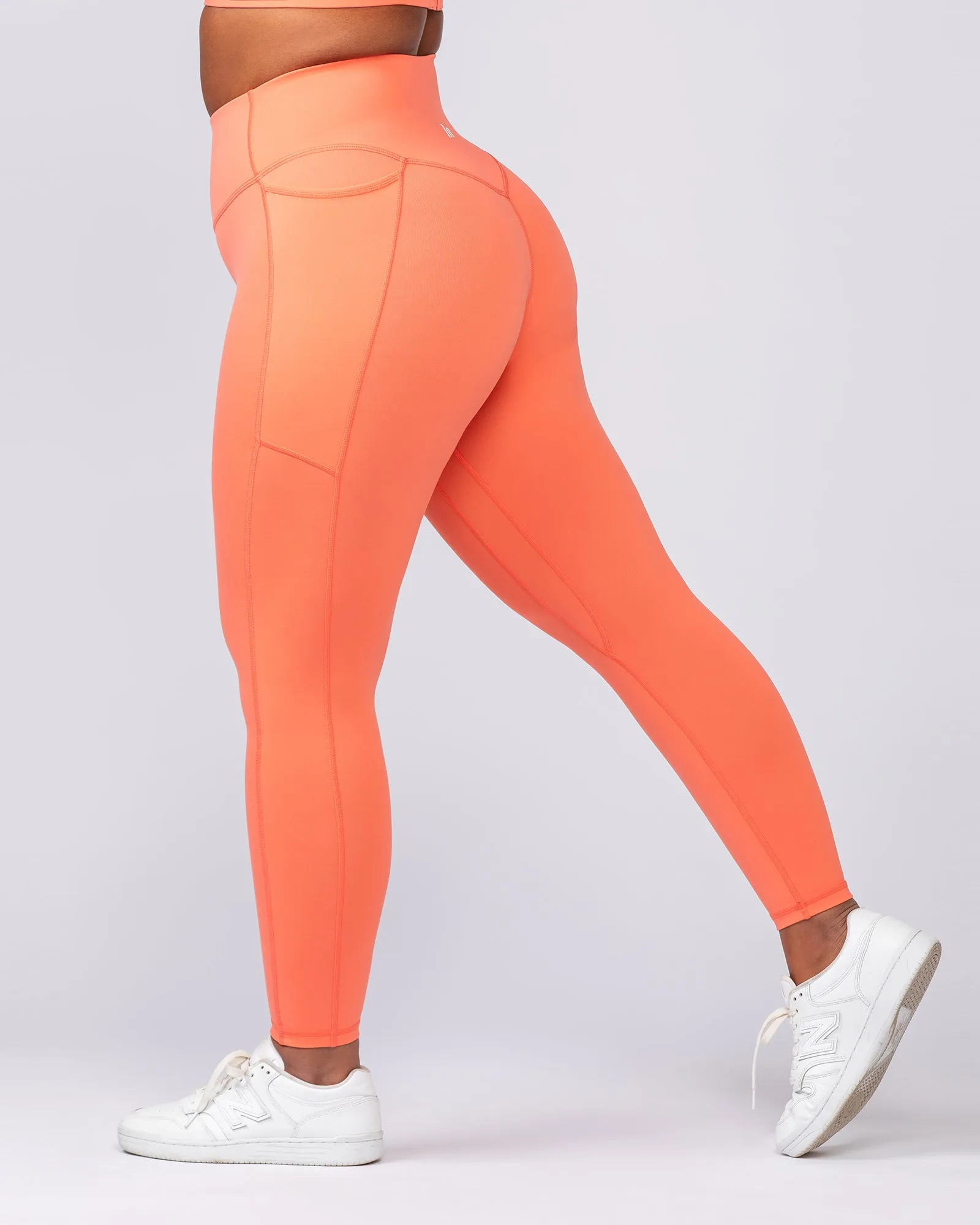 Agility Pocket Ankle Length Leggings - Hot Coral sold by Muscle Nation product image thumbnail 4