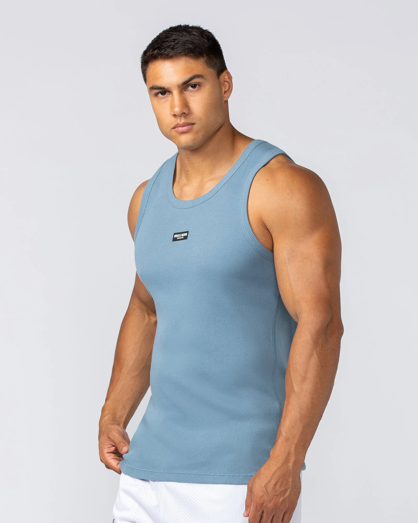 Rib Fitted Training Tank - Pale Thunder sold by Muscle Nation product image thumbnail 2
