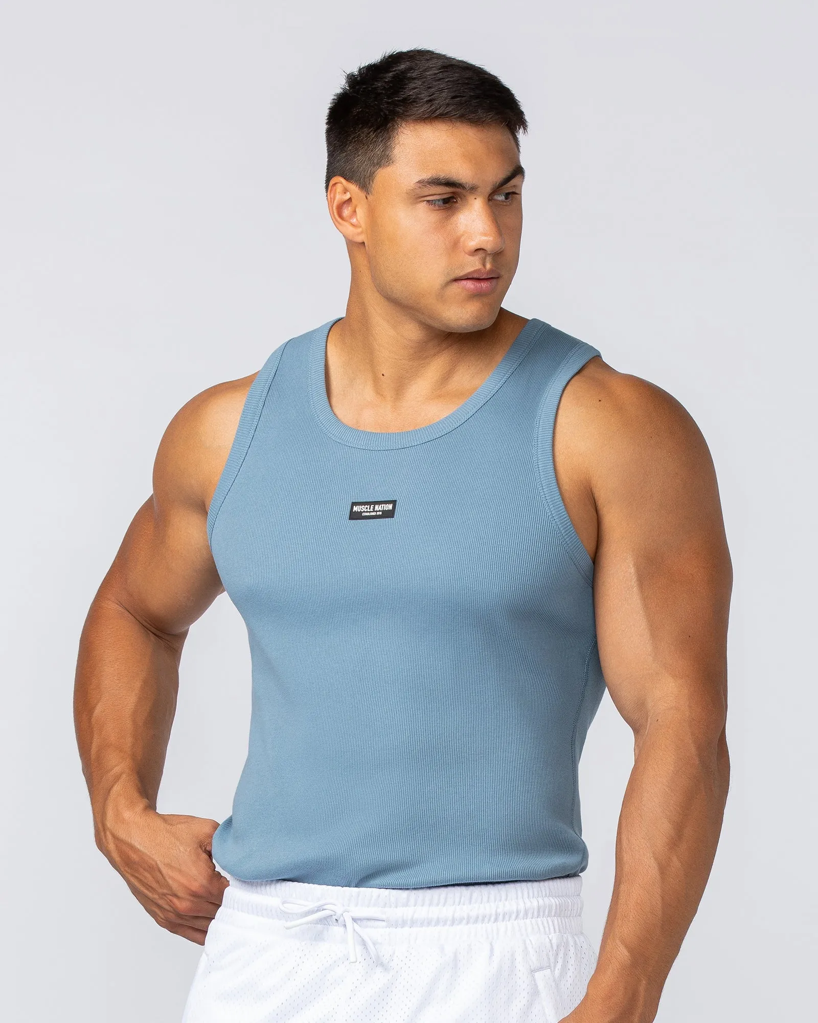 Rib Fitted Training Tank - Pale Thunder sold by Muscle Nation product image thumbnail 5