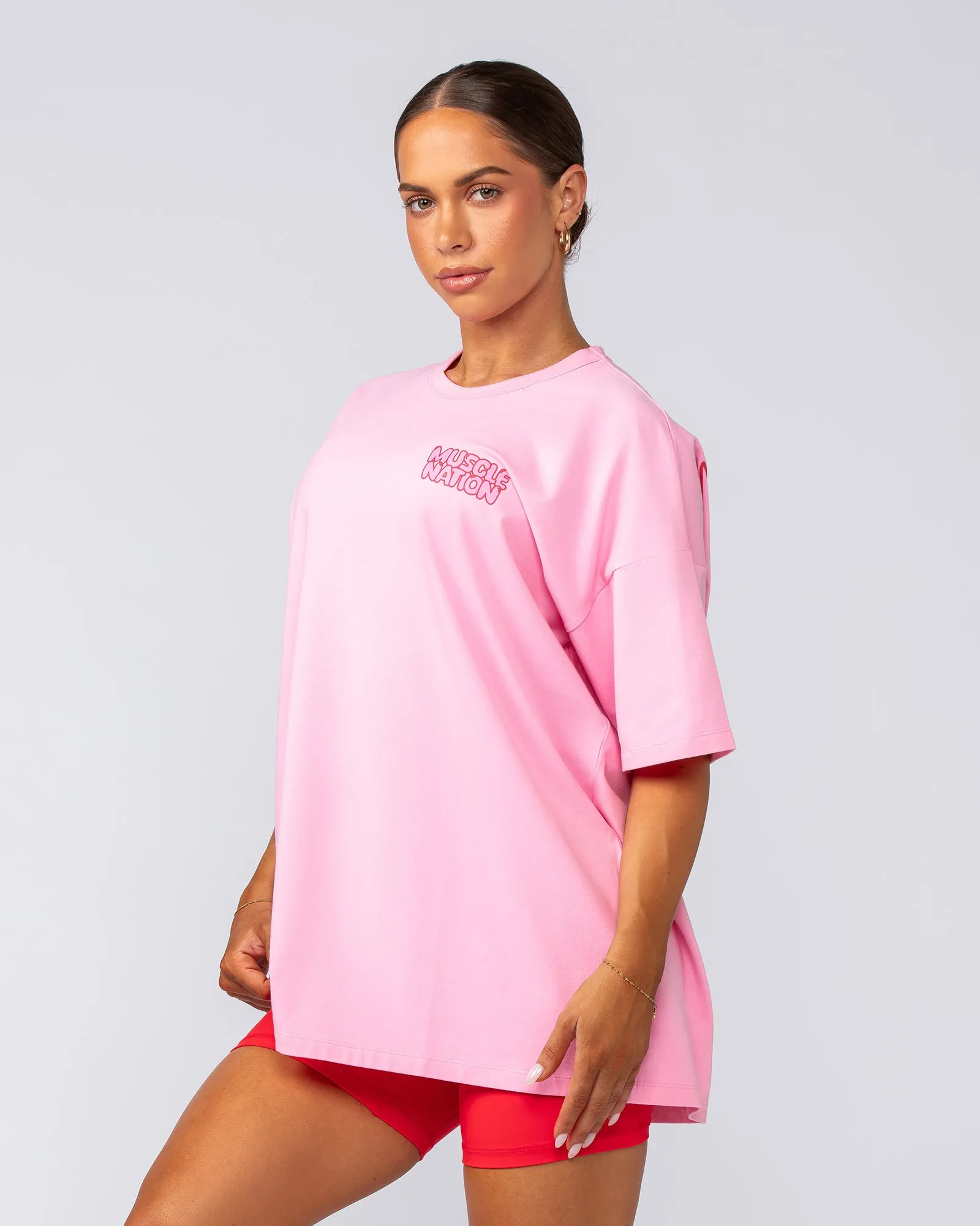 Lifting Club Oversized Tee - Hollywood Pink sold by Muscle Nation product image thumbnail 4