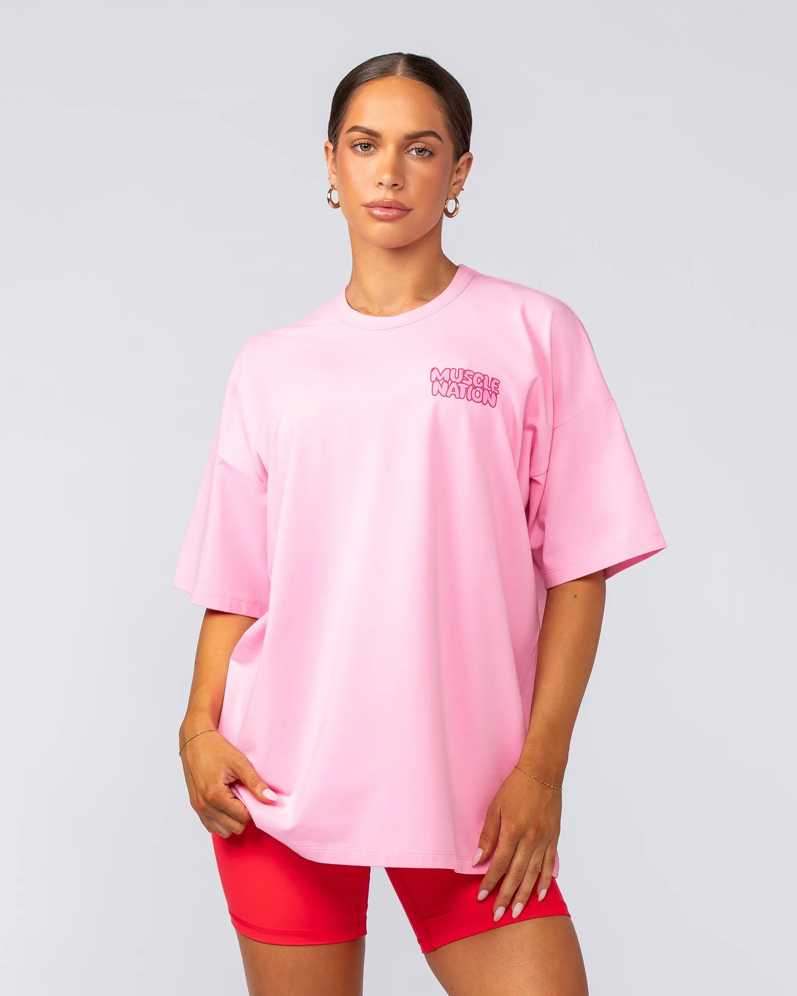Lifting Club Oversized Tee - Hollywood Pink sold by Muscle Nation product image thumbnail 3