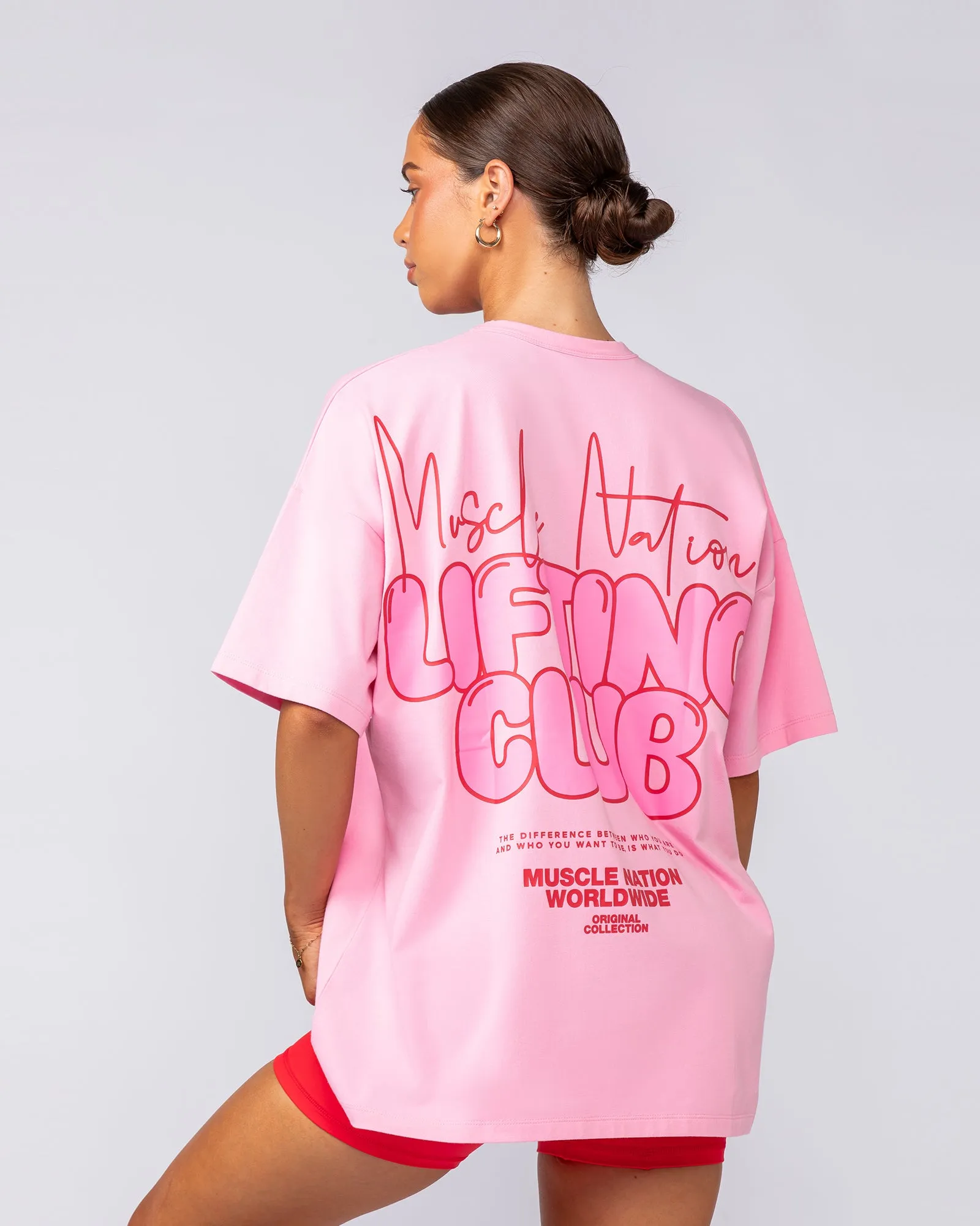 Lifting Club Oversized Tee - Hollywood Pink sold by Muscle Nation product image thumbnail 2
