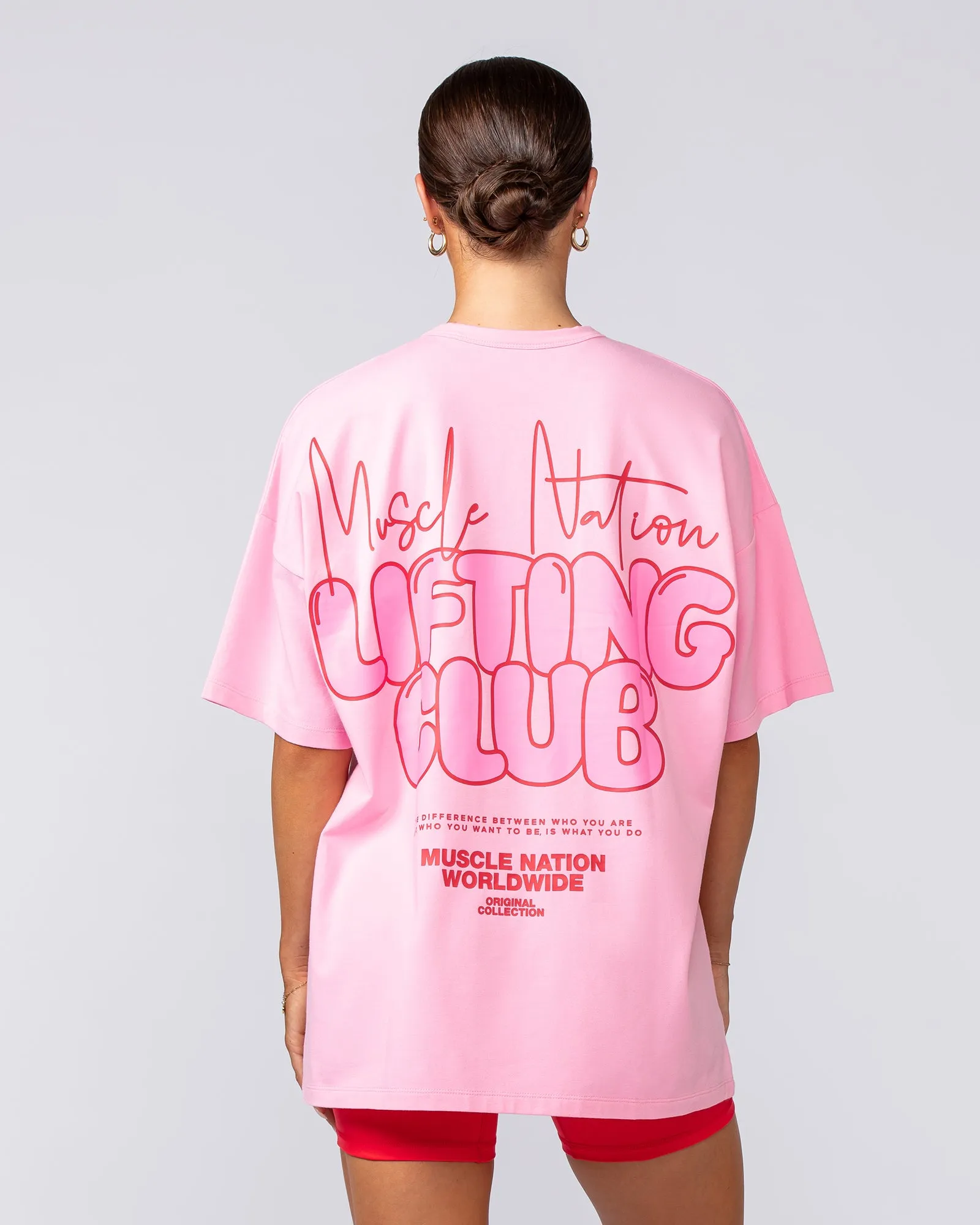 Lifting Club Oversized Tee - Hollywood Pink sold by Muscle Nation product image thumbnail 5