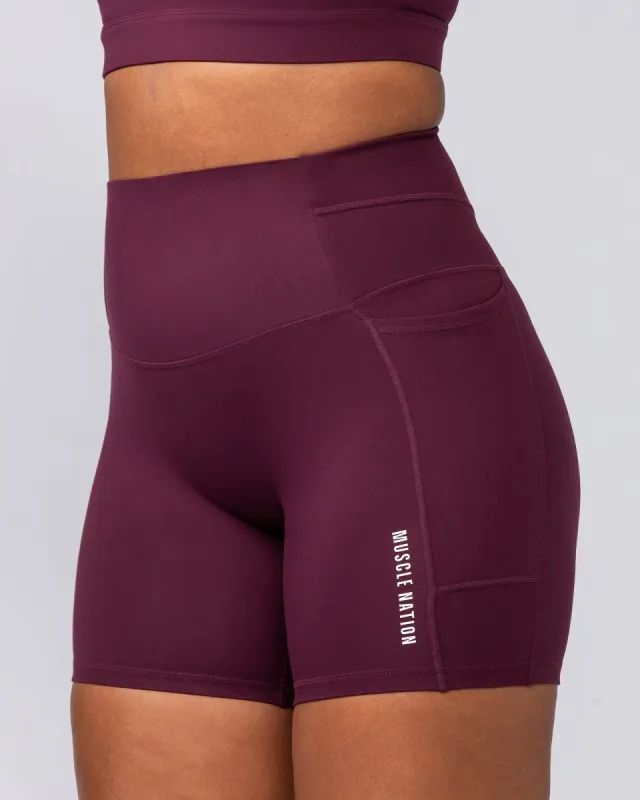 Unrivalled Everyday Pocket Bike Shorts - Sangria sold by Muscle Nation