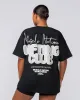 Lifting Club Oversized Tee - Black sold by Muscle Nation