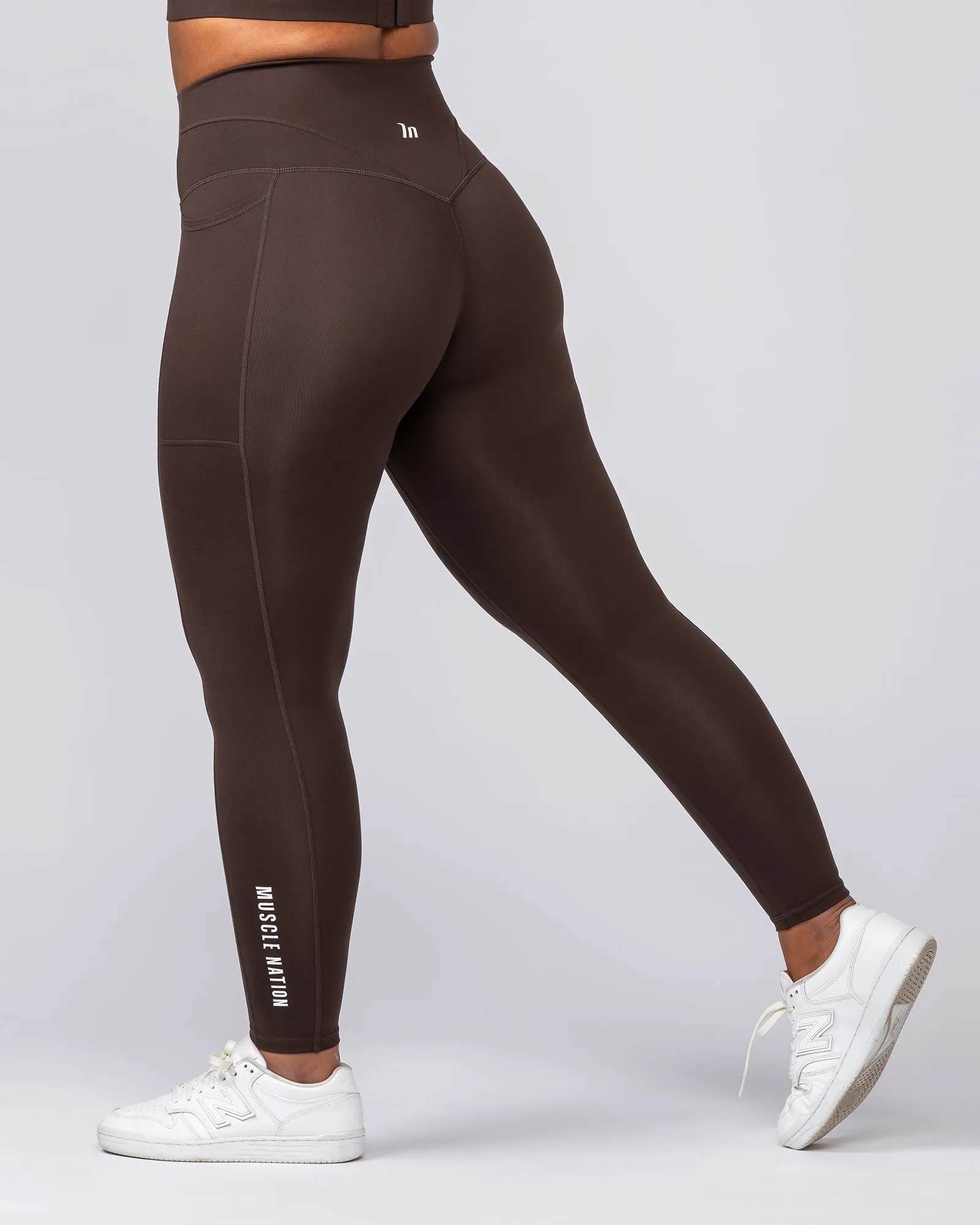 Unrivalled Everyday Pocket Ankle Leggings - Cocoa sold by Muscle Nation