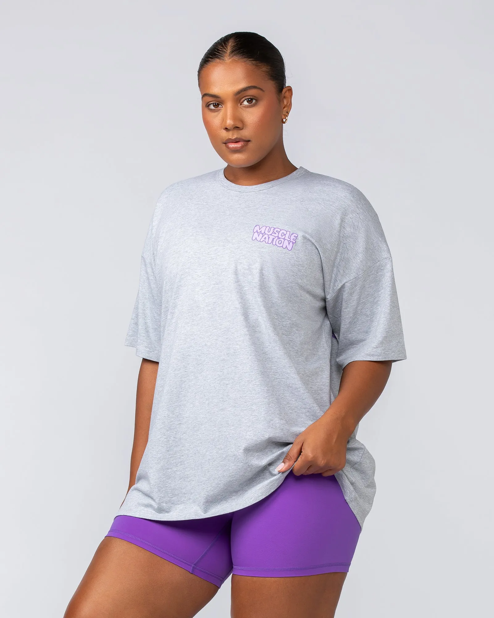 Lifting Club Oversized Tee - Grey Marl sold by Muscle Nation product image thumbnail 4