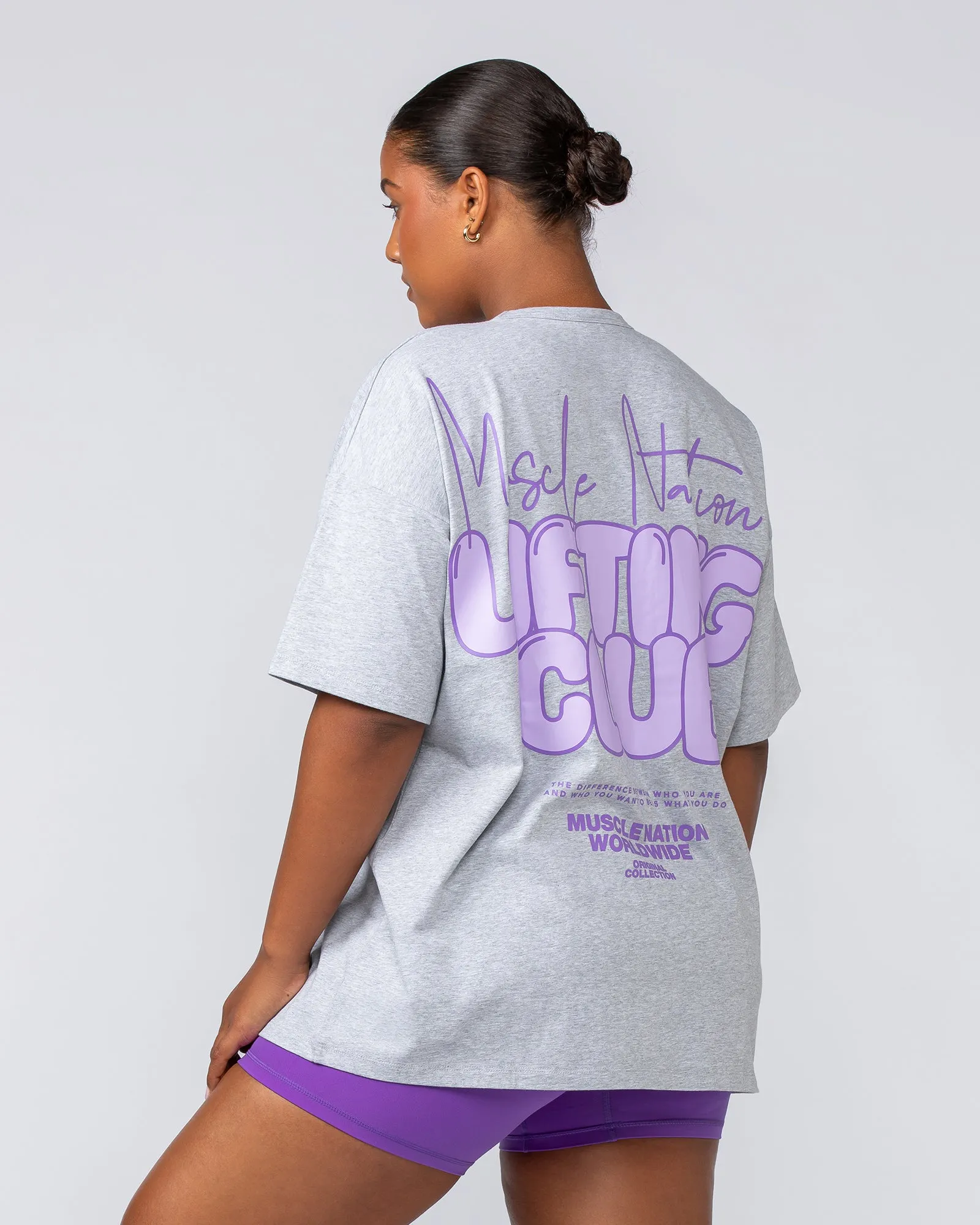 Lifting Club Oversized Tee - Grey Marl sold by Muscle Nation product image thumbnail 5