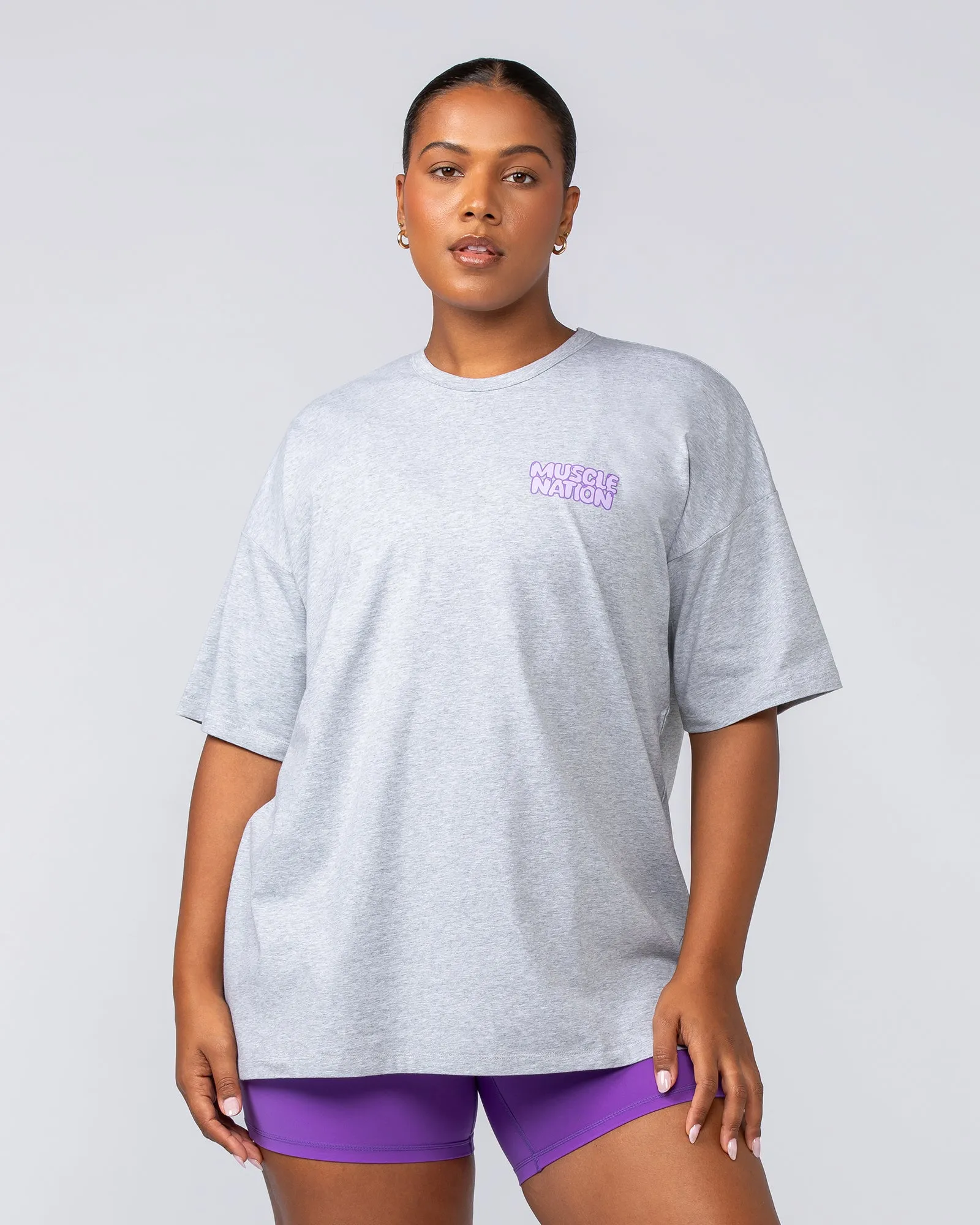 Lifting Club Oversized Tee - Grey Marl sold by Muscle Nation product image thumbnail 3