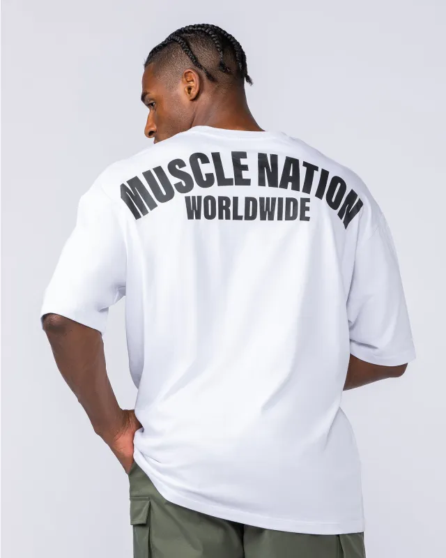 Classic Oversized Tee - White sold by Muscle Nation