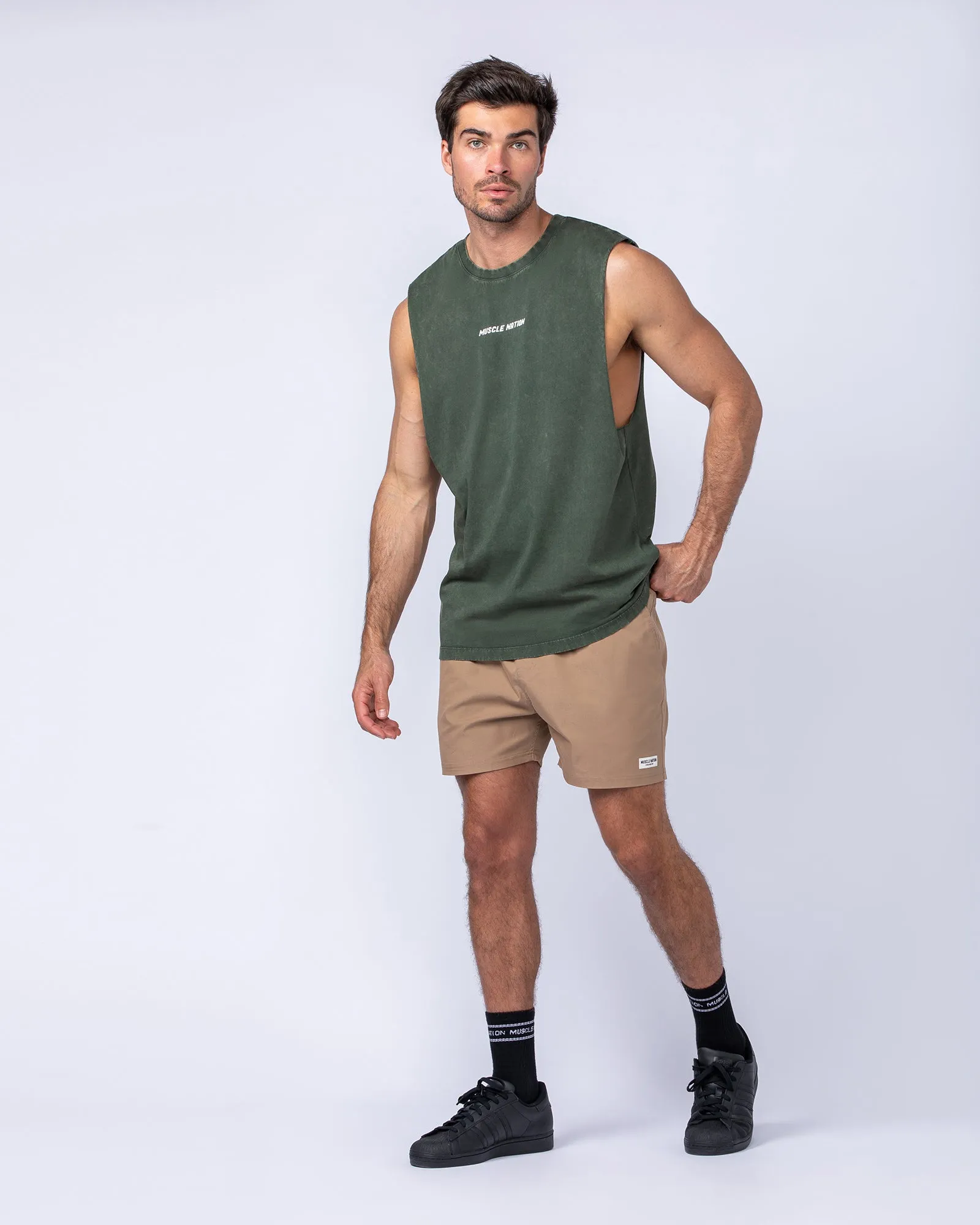 Boxy Vintage Tank - Dark Khaki sold by Muscle Nation product image thumbnail 5