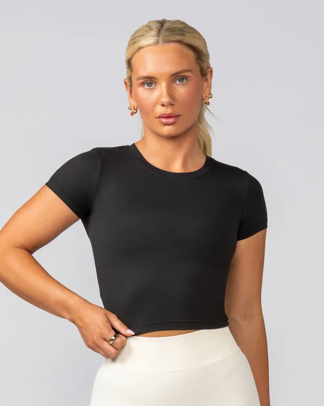 Essential Cropped Tee - Black sold by Muscle Nation