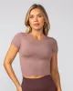Essential Cropped Tee - Mocha Berry sold by Muscle Nation
