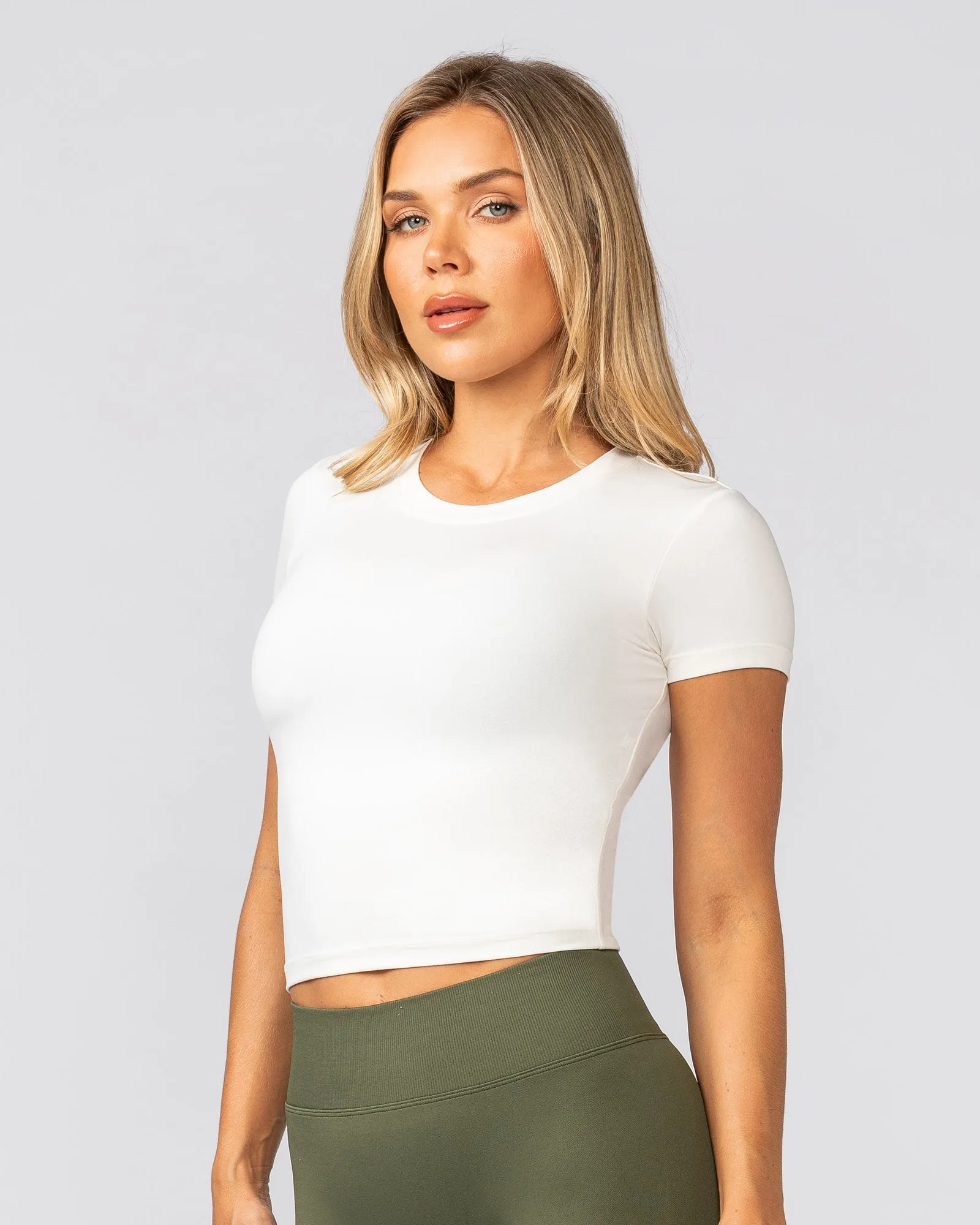 Essential Cropped Tee - Coconut sold by Muscle Nation product image thumbnail 2