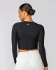 Sculpted Rib Long Sleeve Top - Black sold by Muscle Nation
