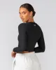 Sculpted Rib Long Sleeve Top - Black sold by Muscle Nation