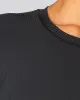 Sculpted Rib Long Sleeve Top - Black sold by Muscle Nation