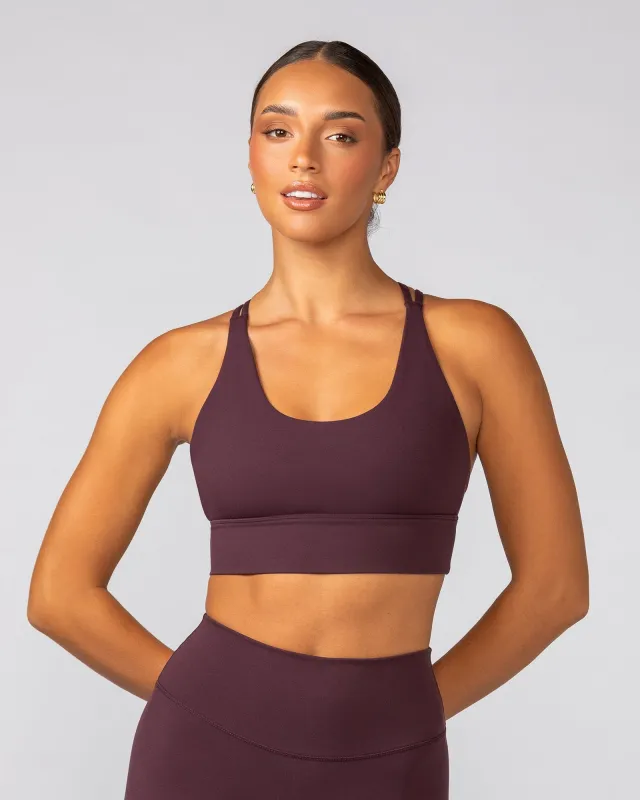 Dash Longline Bra - Fig sold by Muscle Nation