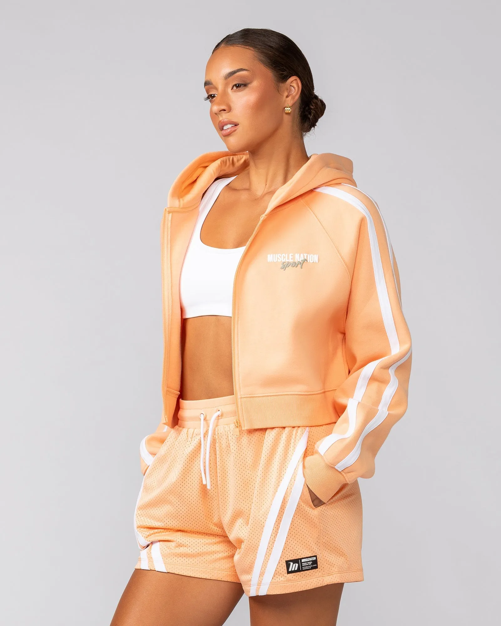 Recoup Cropped Zip Up Hoodie - Melon sold by Muscle Nation product image thumbnail 4
