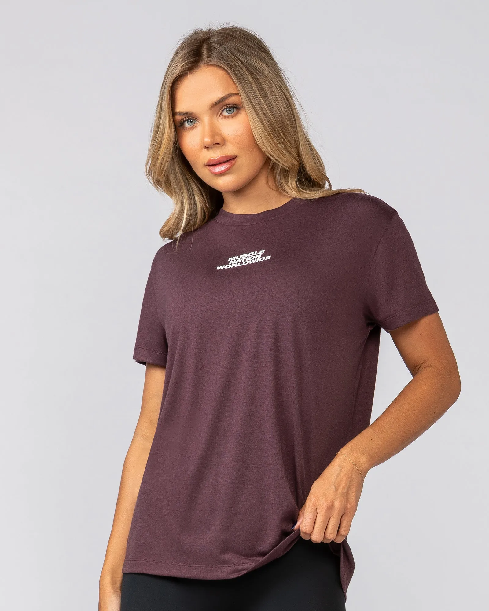 Global Training Tee - Fig sold by Muscle Nation