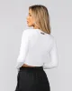 Sculpted Rib Long Sleeve Top - White sold by Muscle Nation