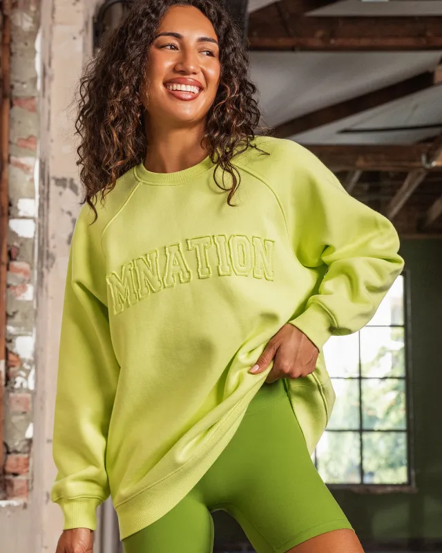 Downtime Oversized Pullover - Limeade sold by Muscle Nation