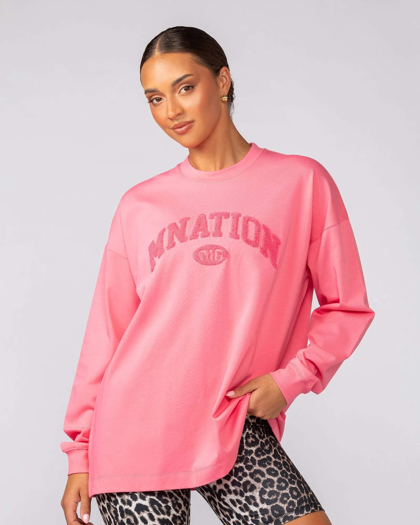 Stats Oversized Long Sleeve Tee - Calypso sold by Muscle Nation product image thumbnail 3
