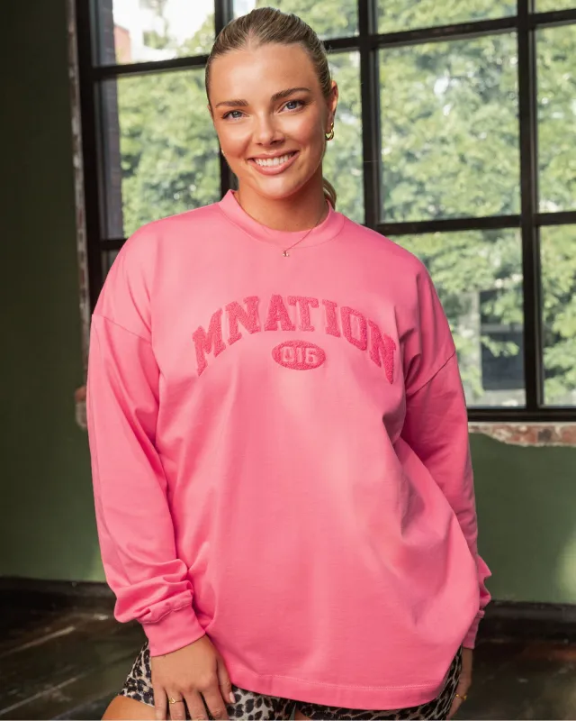 Stats Oversized Long Sleeve Tee - Calypso made by Muscle Nation