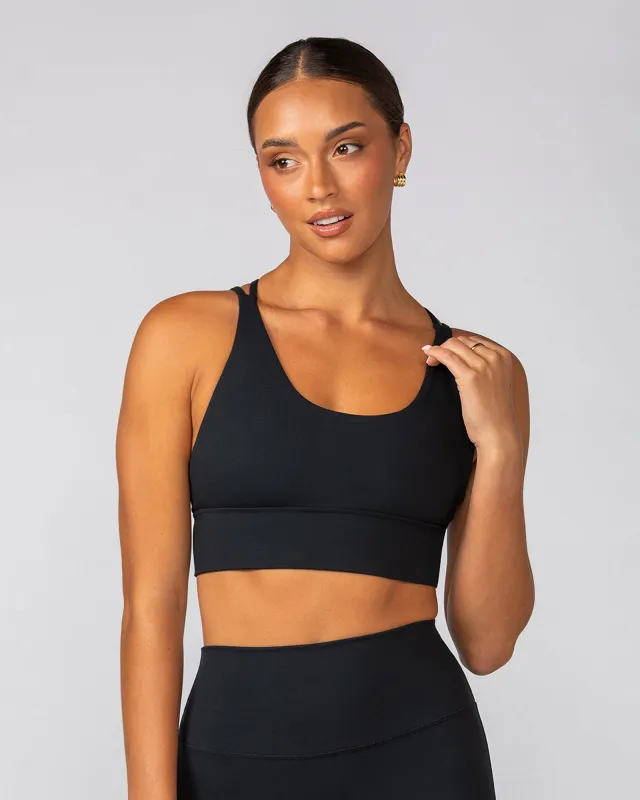 Dash Longline Bra - Black sold by Muscle Nation