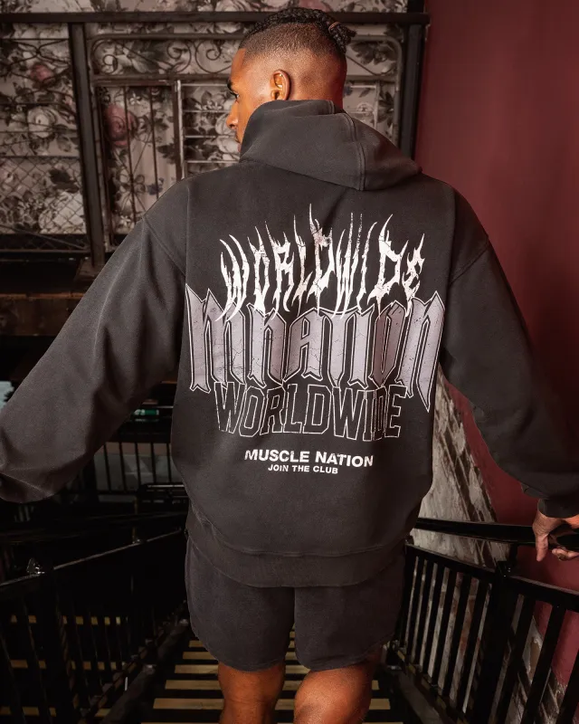 Honour Vintage Hoodie -  Washed Black sold by Muscle Nation