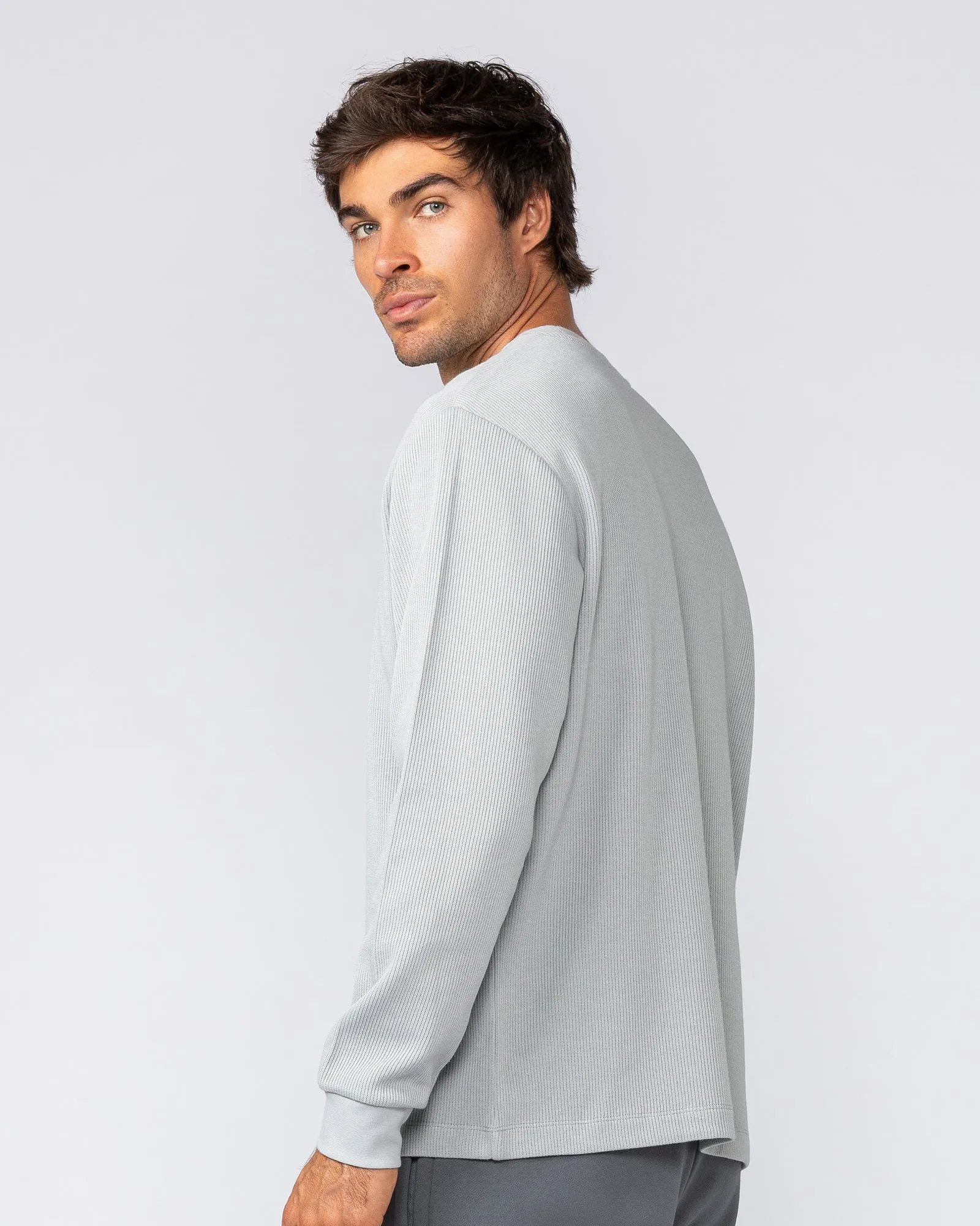 Rib Long Sleeve Tee - Light Grey sold by Muscle Nation product image thumbnail 4