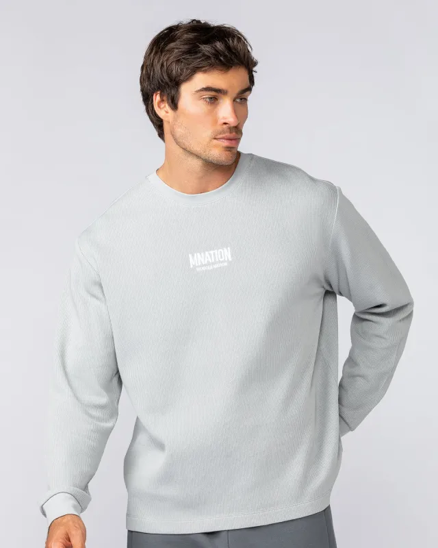Rib Long Sleeve Tee - Light Grey sold by Muscle Nation