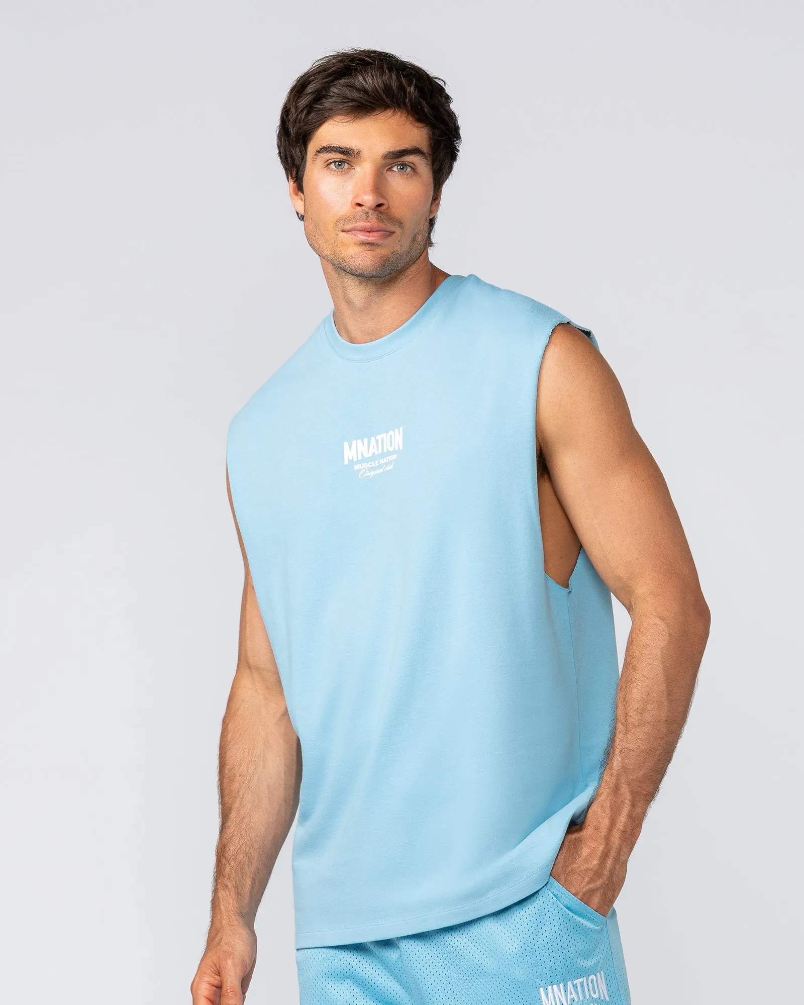 Heritage Muscle Tank - Light Blue sold by Muscle Nation product image thumbnail 2
