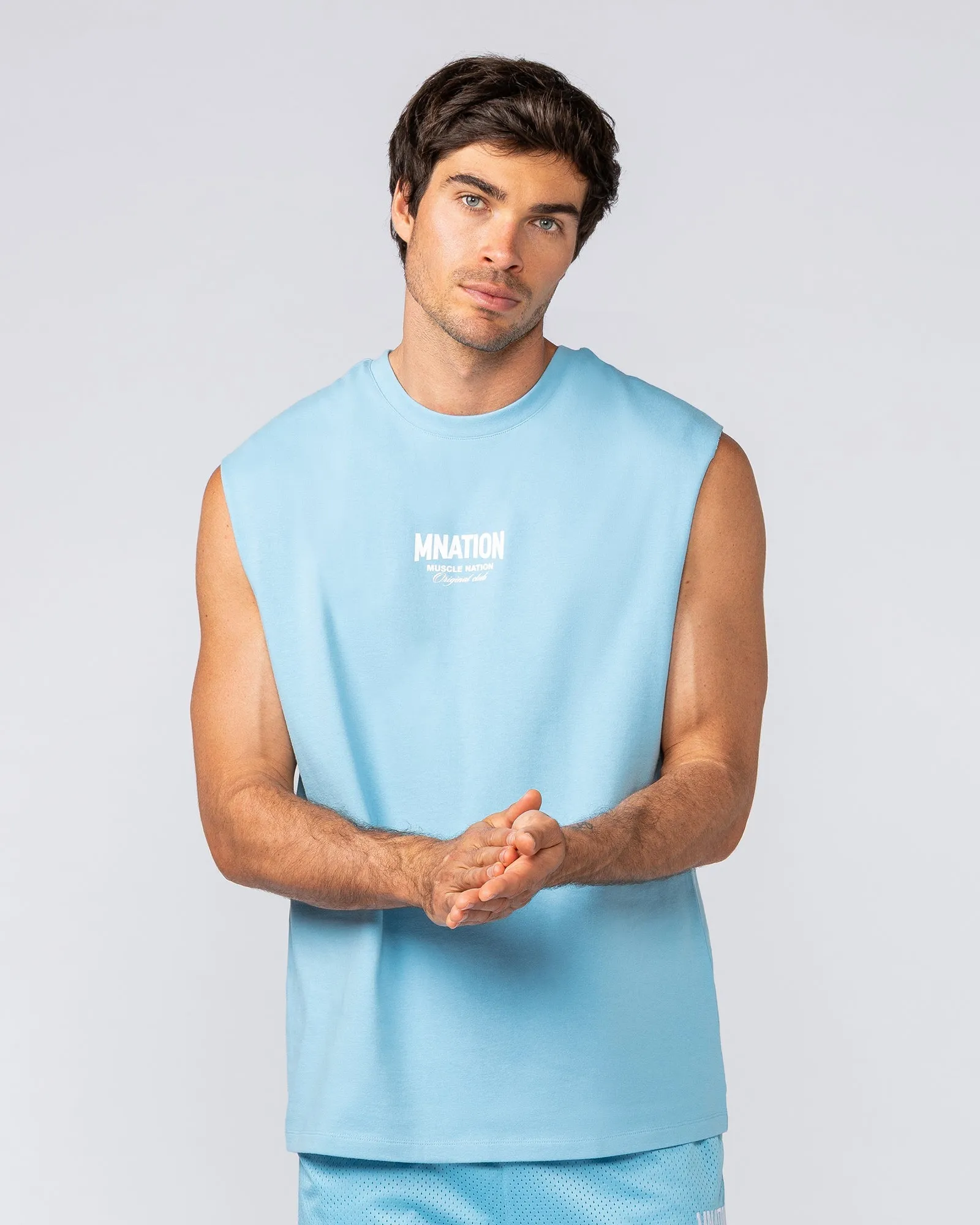 Heritage Muscle Tank - Light Blue sold by Muscle Nation