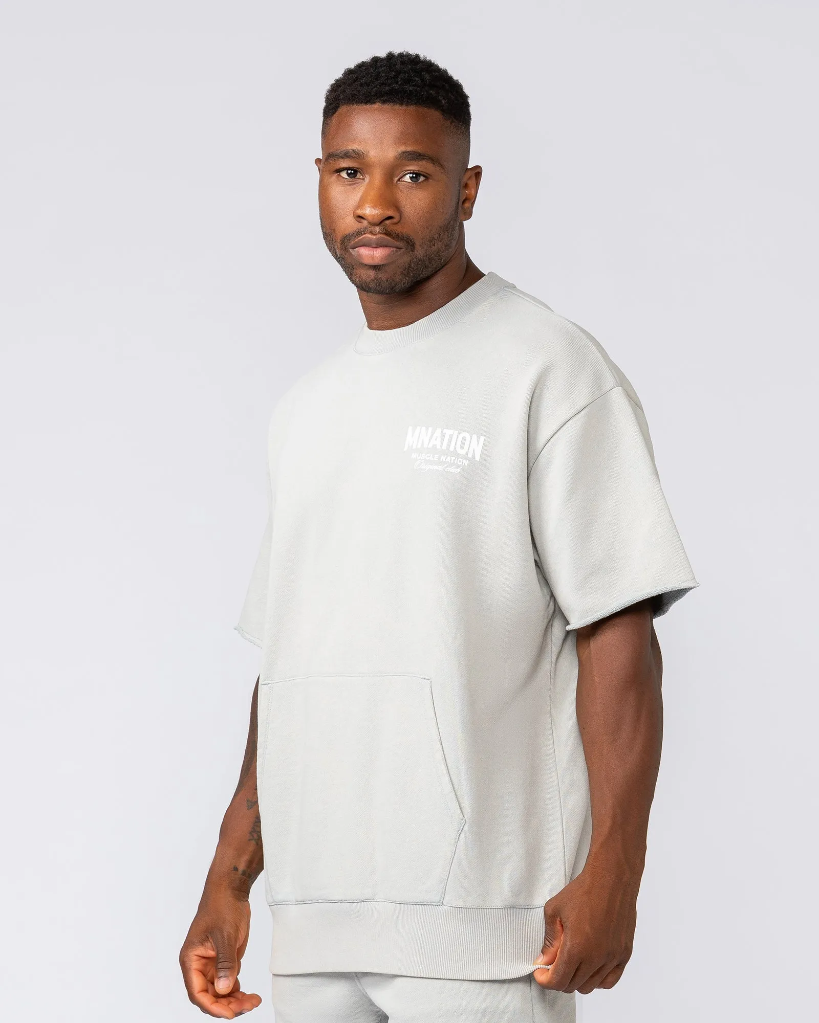 Heritage Loopback Oversized Tee - Washed Light Grey sold by Muscle Nation product image thumbnail 2
