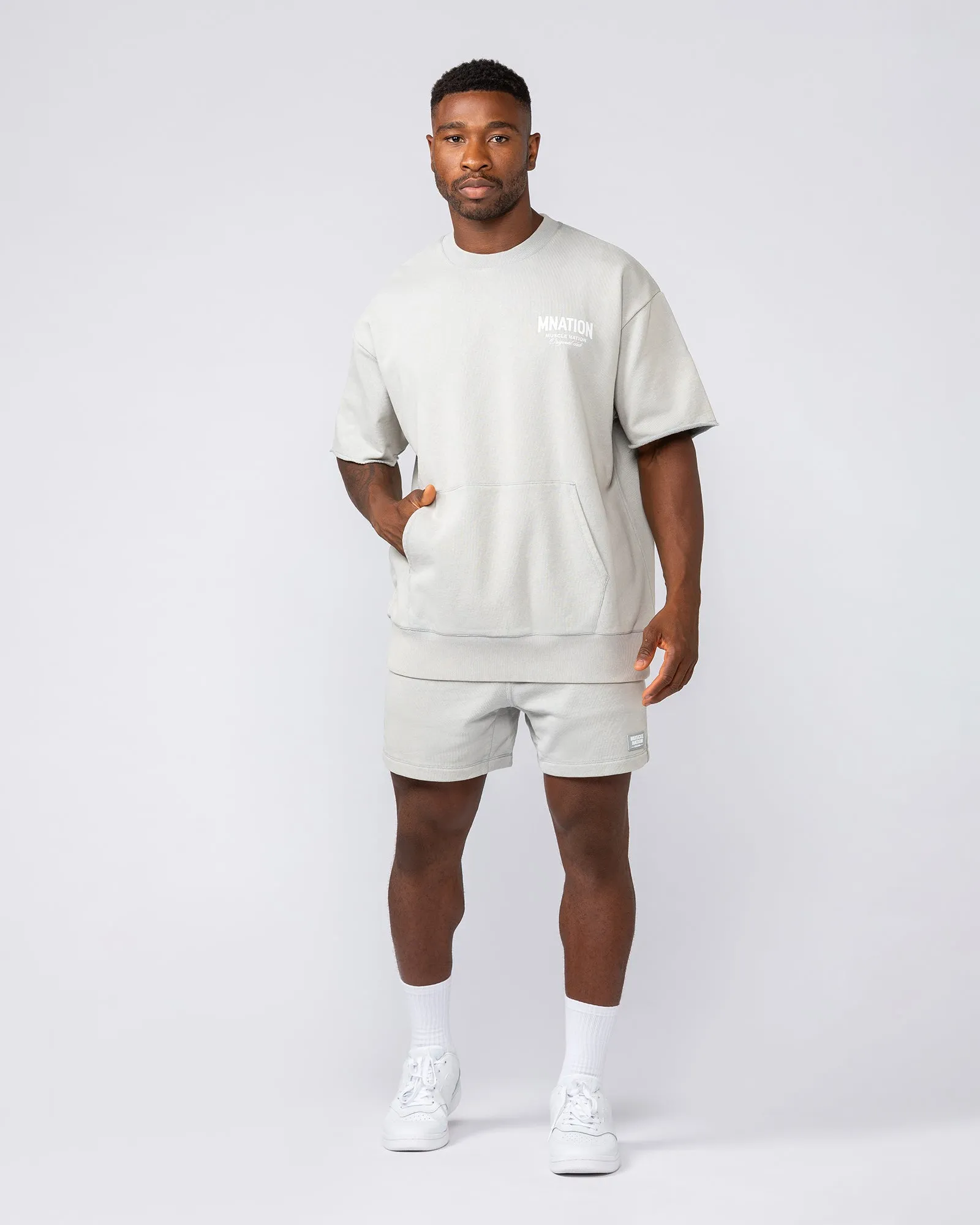 Heritage Loopback Oversized Tee - Washed Light Grey sold by Muscle Nation product image thumbnail 5