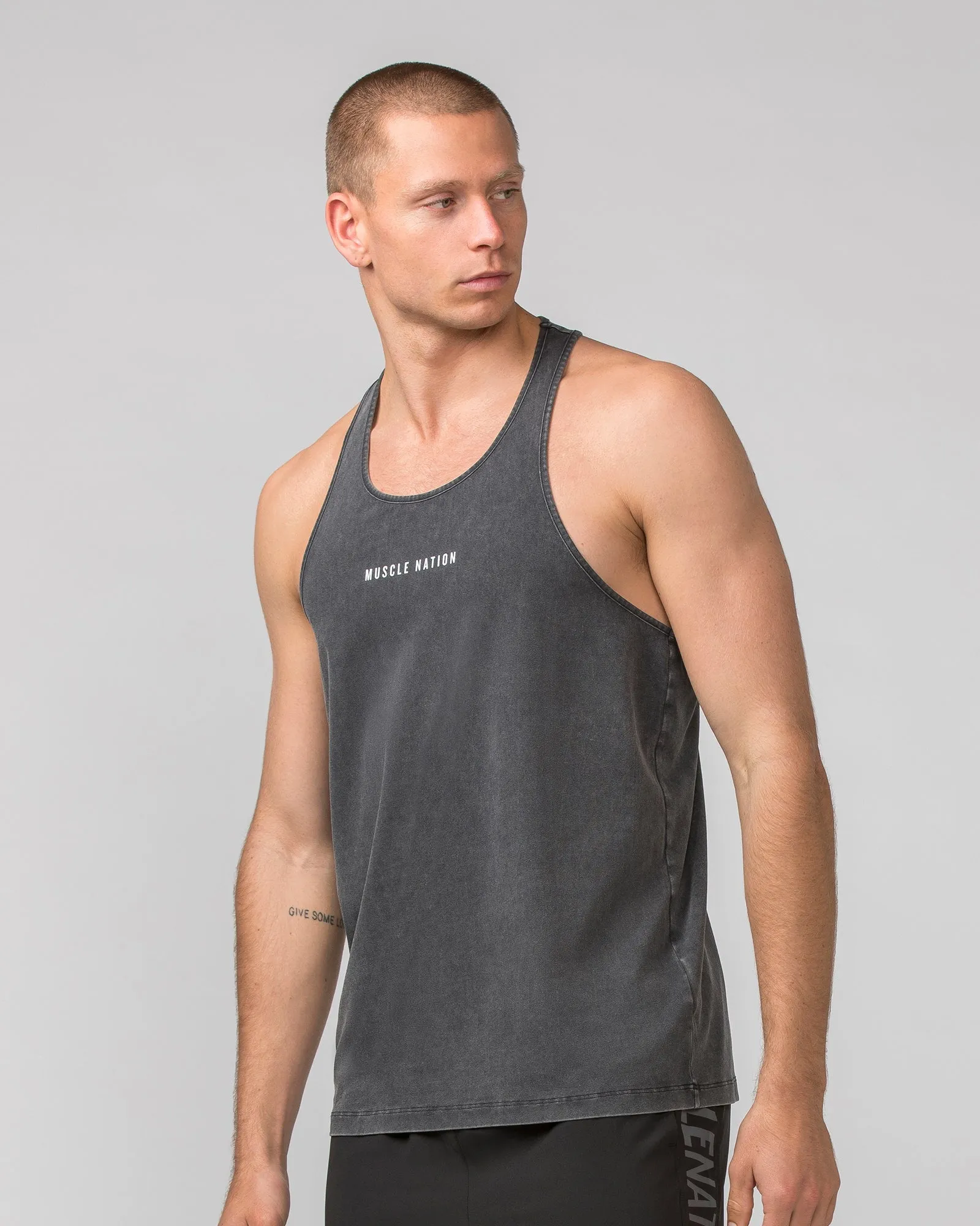Infinite Y Back Singlet - Washed Black sold by Muscle Nation product image thumbnail 2