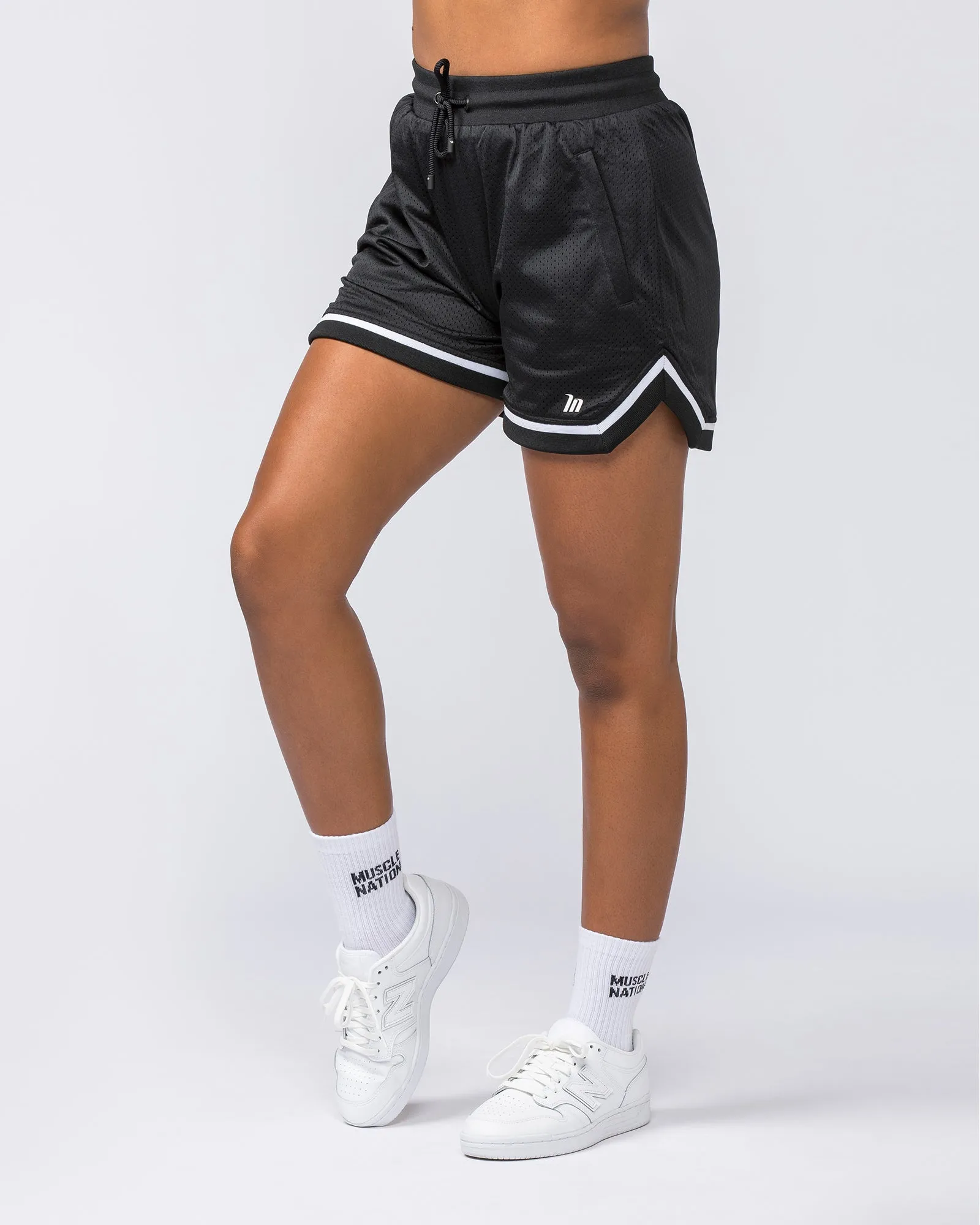 Womens 4" Basketball Shorts - Black sold by Muscle Nation product image thumbnail 2