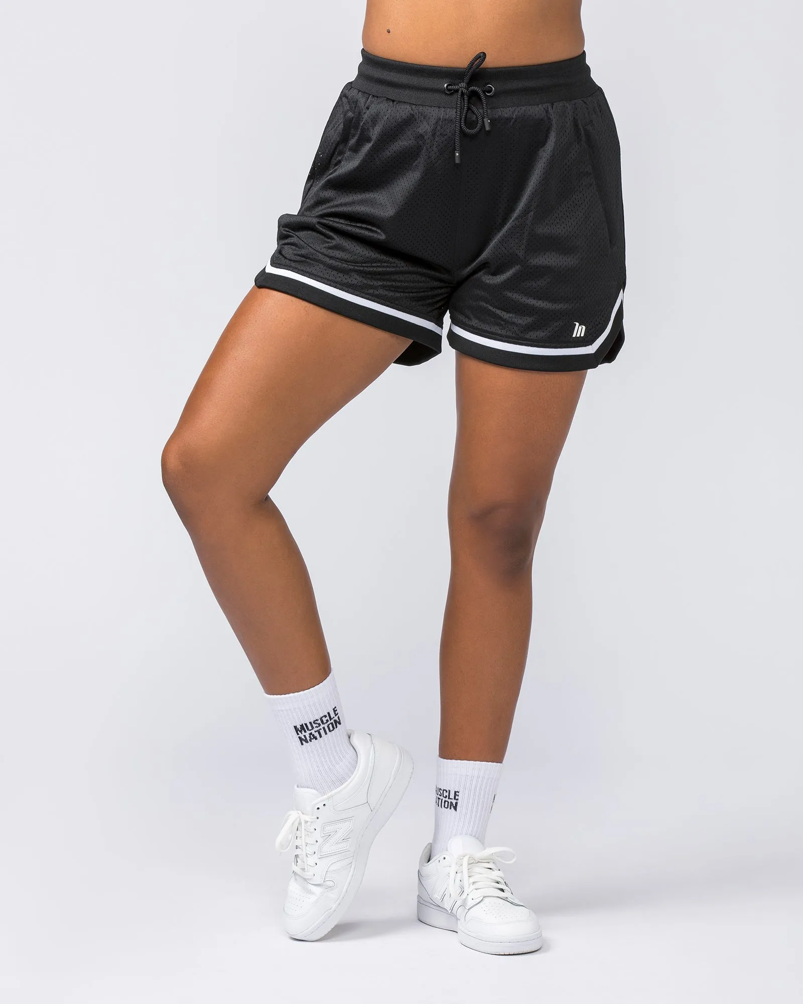 Womens 4" Basketball Shorts - Black sold by Muscle Nation