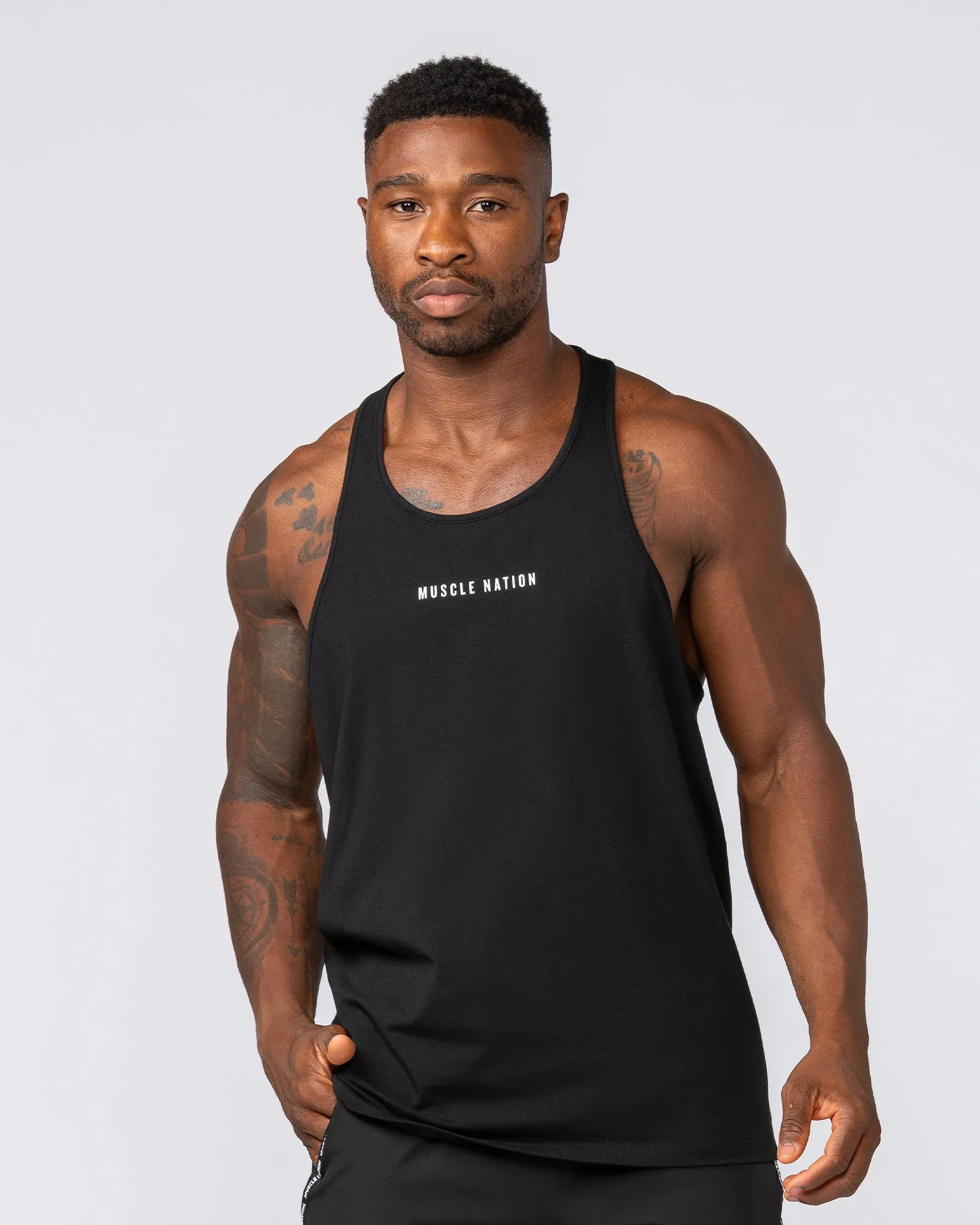 Infinite Y Back Singlet - Black sold by Muscle Nation